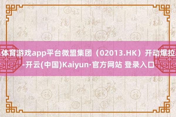 体育游戏app平台微盟集团（02013.HK）开动爆拉-开云(中国)Kaiyun·官方网站 登录入口