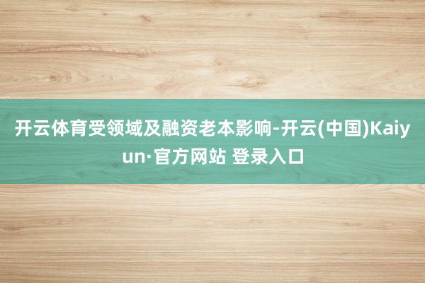 开云体育受领域及融资老本影响-开云(中国)Kaiyun·官方网站 登录入口