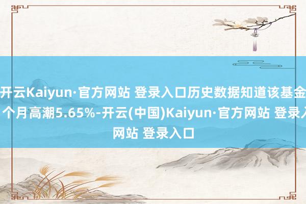 开云Kaiyun·官方网站 登录入口历史数据知道该基金近1个月高潮5.65%-开云(中国)Kaiyun·官方网站 登录入口