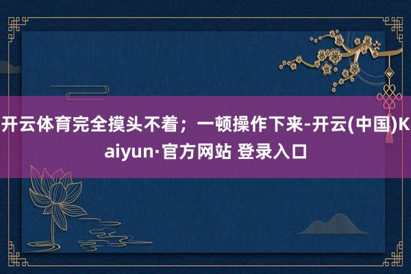 开云体育完全摸头不着；一顿操作下来-开云(中国)Kaiyun·官方网站 登录入口