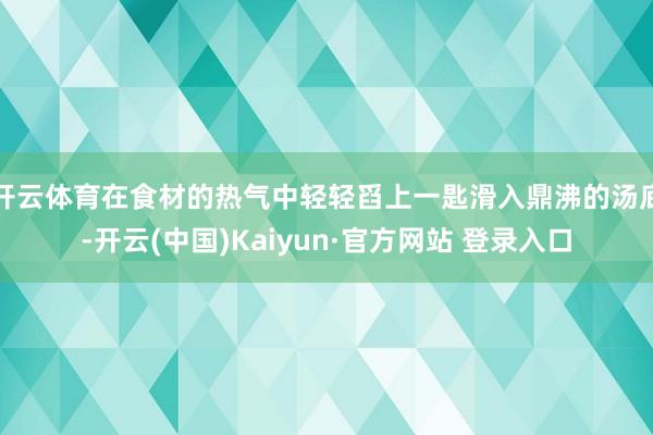 开云体育在食材的热气中轻轻舀上一匙滑入鼎沸的汤底-开云(中国)Kaiyun·官方网站 登录入口
