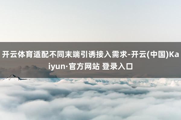 开云体育适配不同末端引诱接入需求-开云(中国)Kaiyun·官方网站 登录入口
