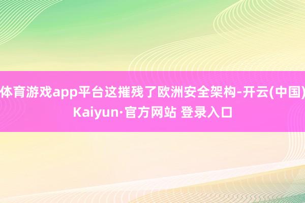 体育游戏app平台这摧残了欧洲安全架构-开云(中国)Kaiyun·官方网站 登录入口