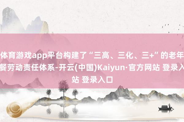 体育游戏app平台构建了“三高、三化、三+”的老年助餐劳动责任体系-开云(中国)Kaiyun·官方网站 登录入口